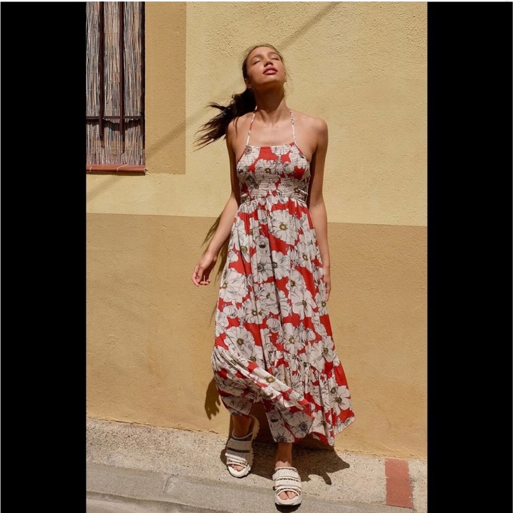 NWT Free People Heat // Wave Maxi Dress Sunset Combo